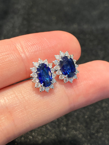 Blue Sapphire 2.18ct Earrings