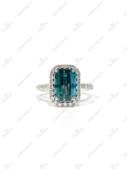 Natural Indicolite Blue Tourmaline 2.86ct Ring
