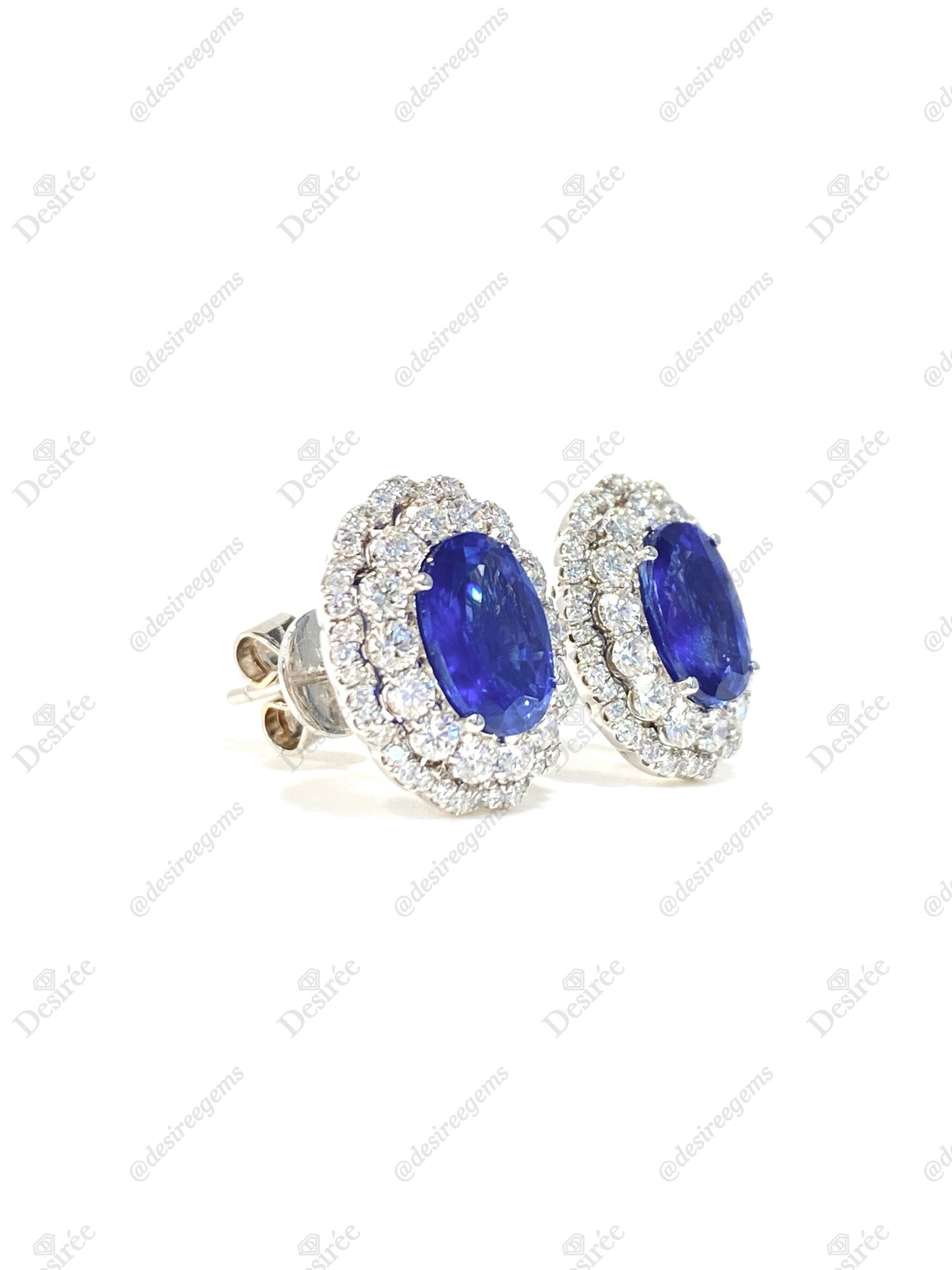 Natural Blue Sapphire 3.82ct Earrings