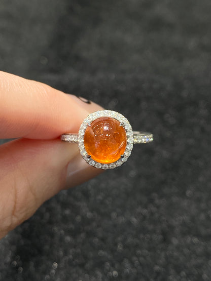 Natural Mandarin Garnet 3.71ct Ring