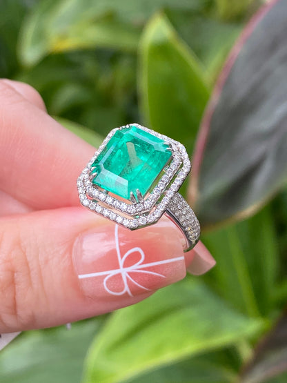 Natural Colombian Emerald 4.58ct Ring