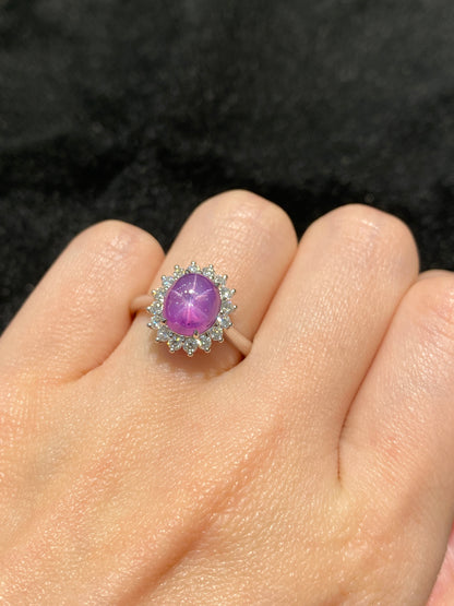 Natural Unheated Star Sapphire 3.12ct Ring