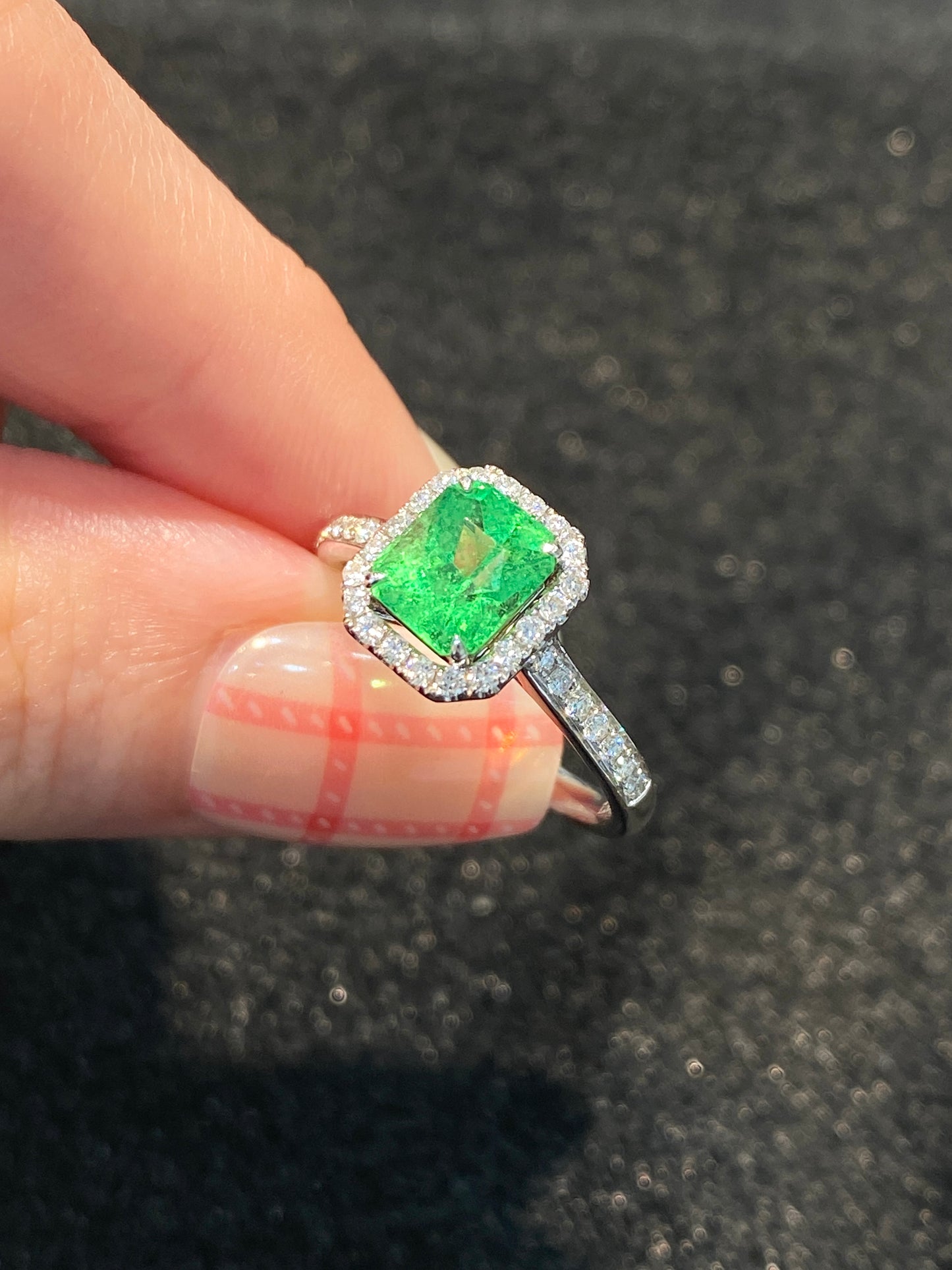 Natural Green Garnet 1.55ct Ring