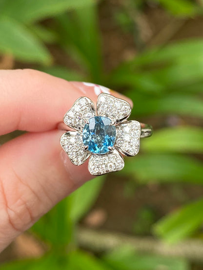Natural Aquamarine 1.18ct Ring