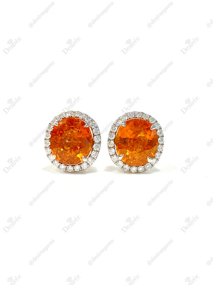 Natural Mandarin Garnet 4.99ct Earrings