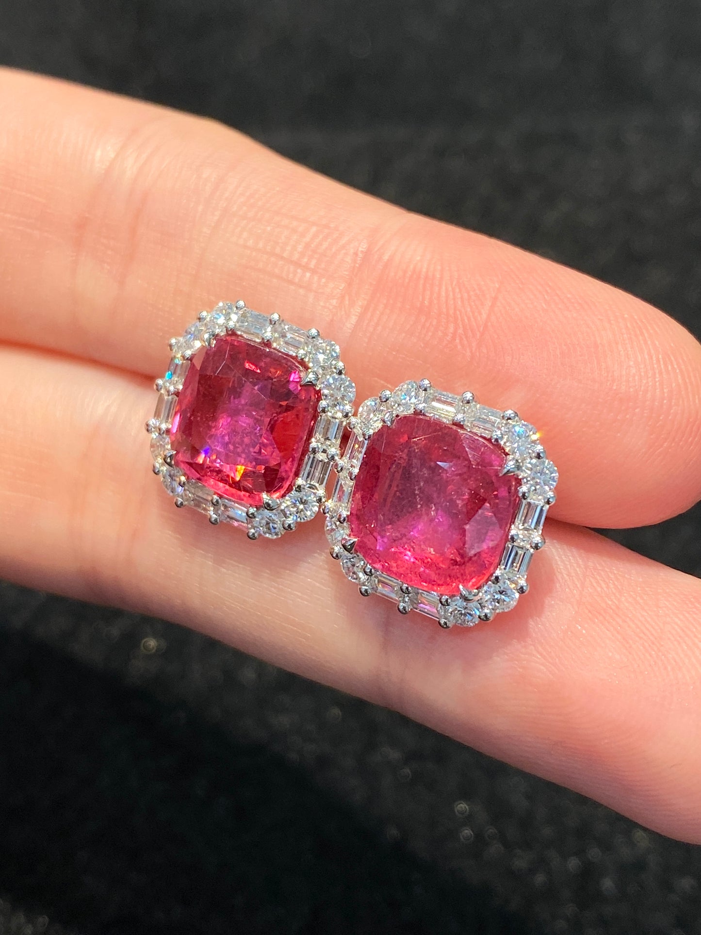 Natural Rubellite Tourmaline 6.12 Earrings