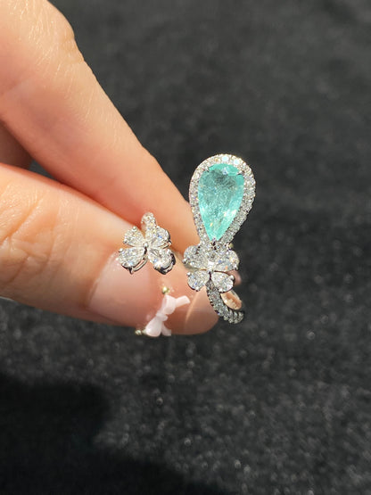Natural Paraiba Tourmaline 1.04ct Ring