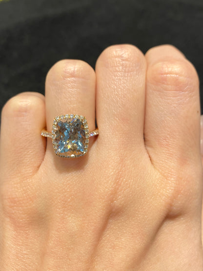Natural Aquamarine 3.61ct Ring