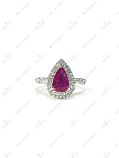 Natural Unheated Pigeon’s Blood Ruby 1.13ct Ring
