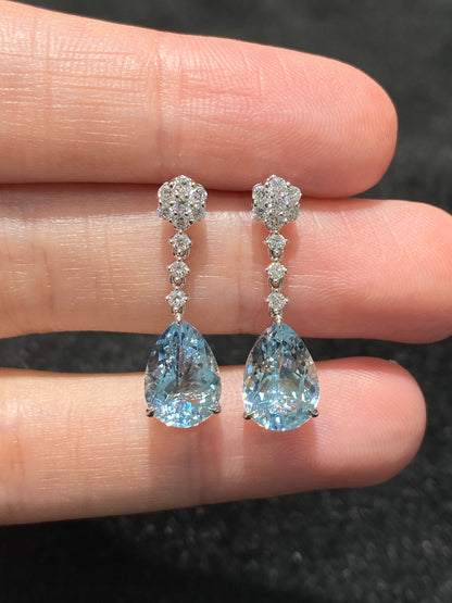 Natural Aquamarine Earrings 3.82ct