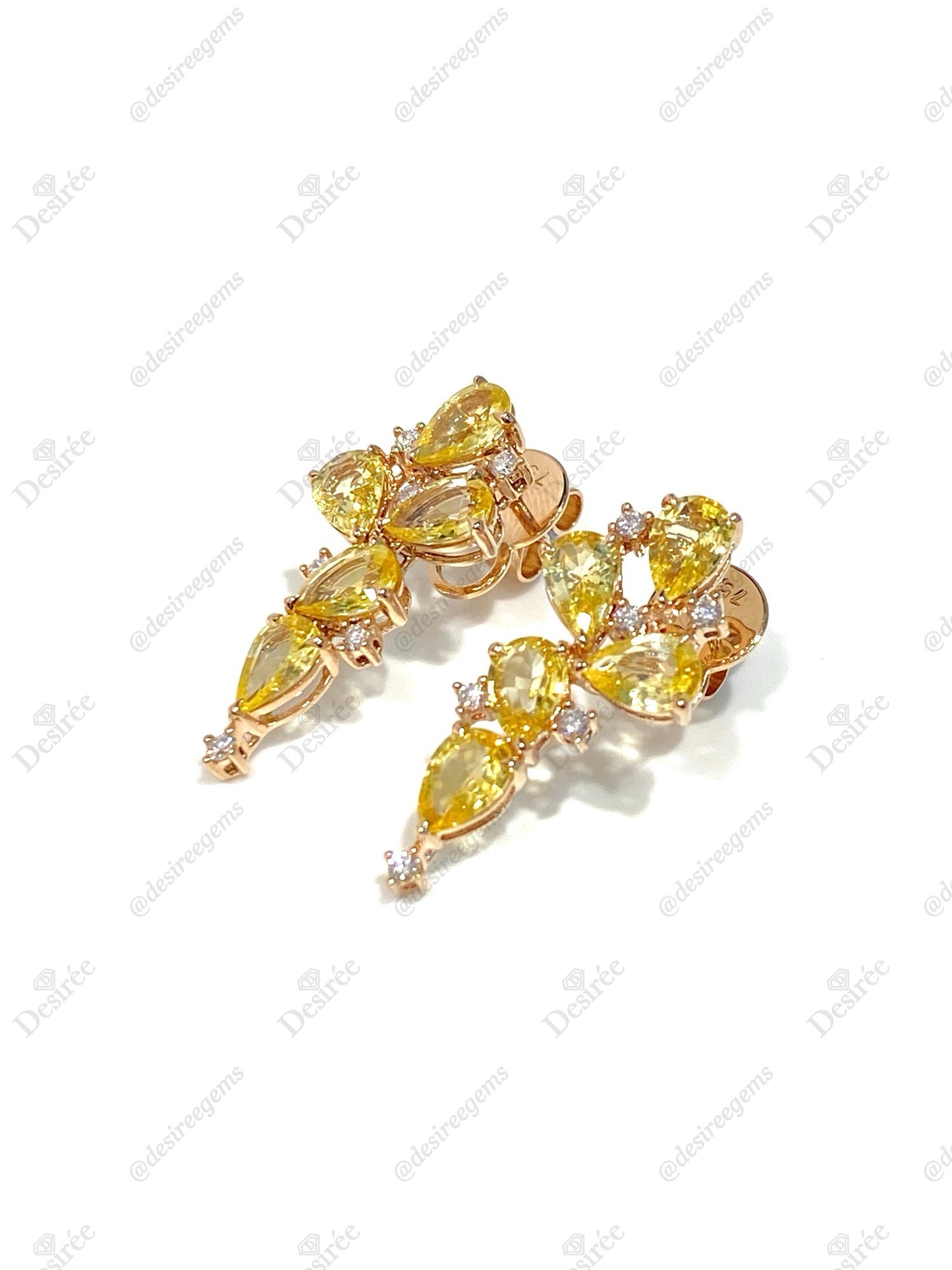 Natural Yellow Sapphire 4.05ct Earrings