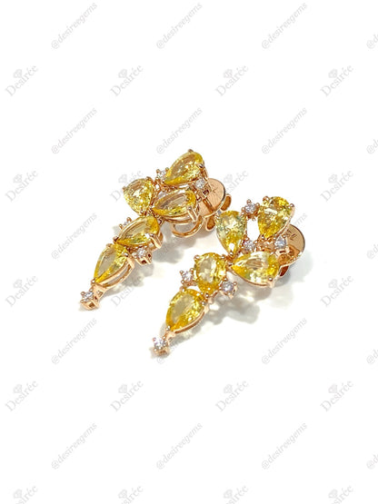 Natural Yellow Sapphire 4.05ct Earrings