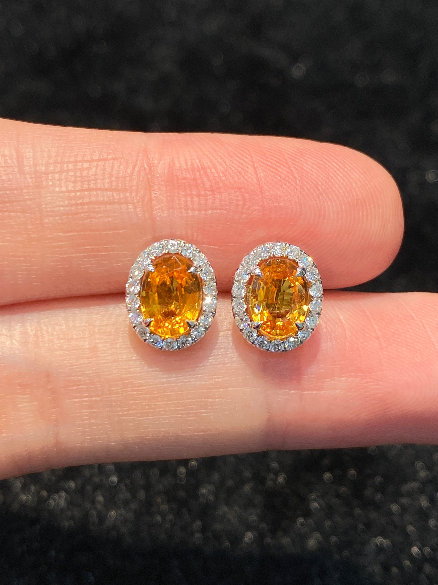 Natural Mandarin Garnet 1.79ct Earrings