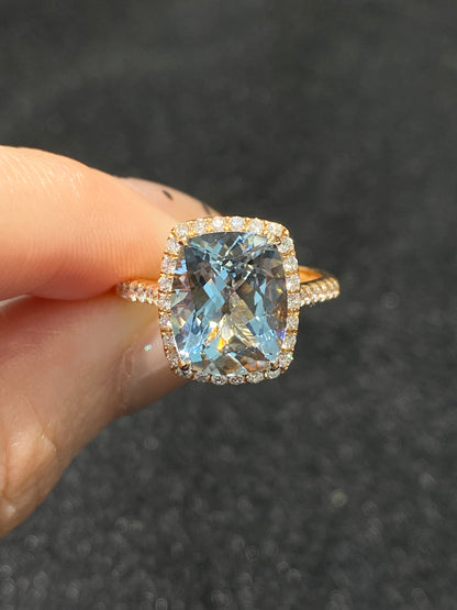 Natural Aquamarine 3.61ct Ring