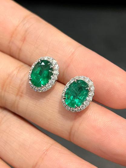 Natural Emerald 3.45ct Earrings