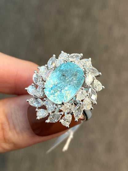 Natural Paraiba Tourmaline 5.74ct Ring