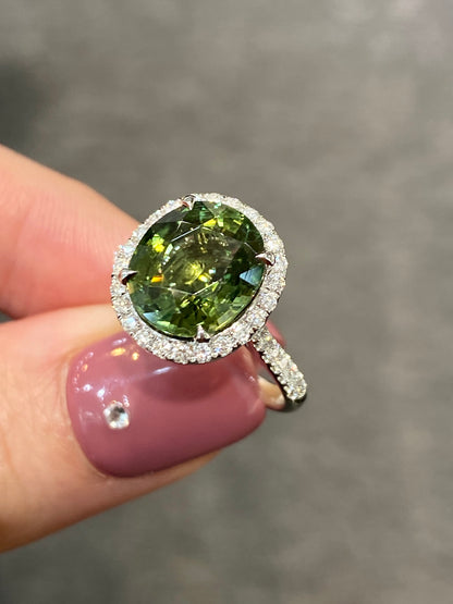 Natural Green Tourmaline 4.04ct Ring