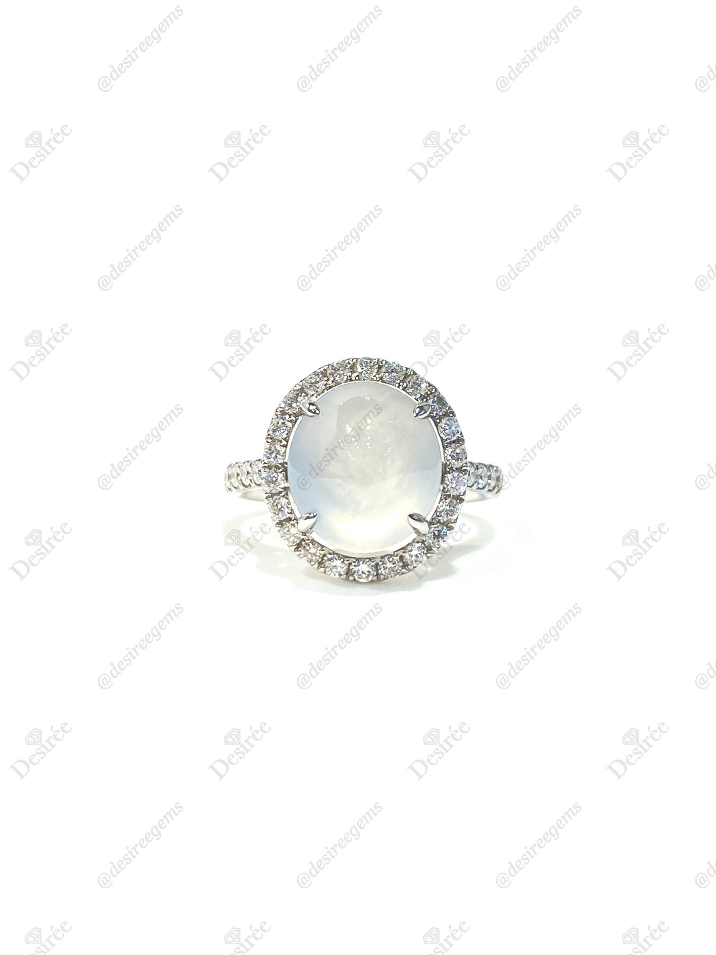Natural Type A Icy Jadeite Ring