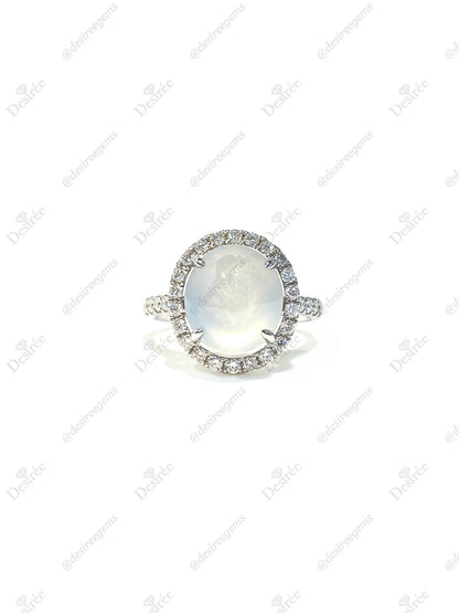 Natural Type A Icy Jadeite Ring