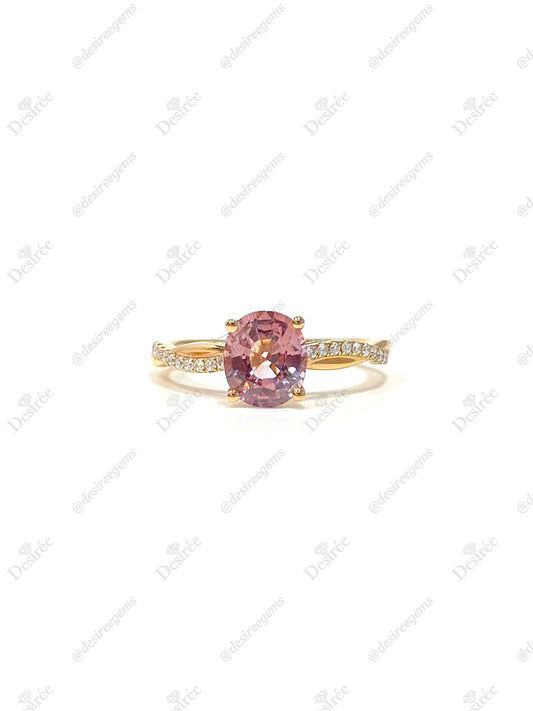 Natural Pink Spinel 1.3ct Ring