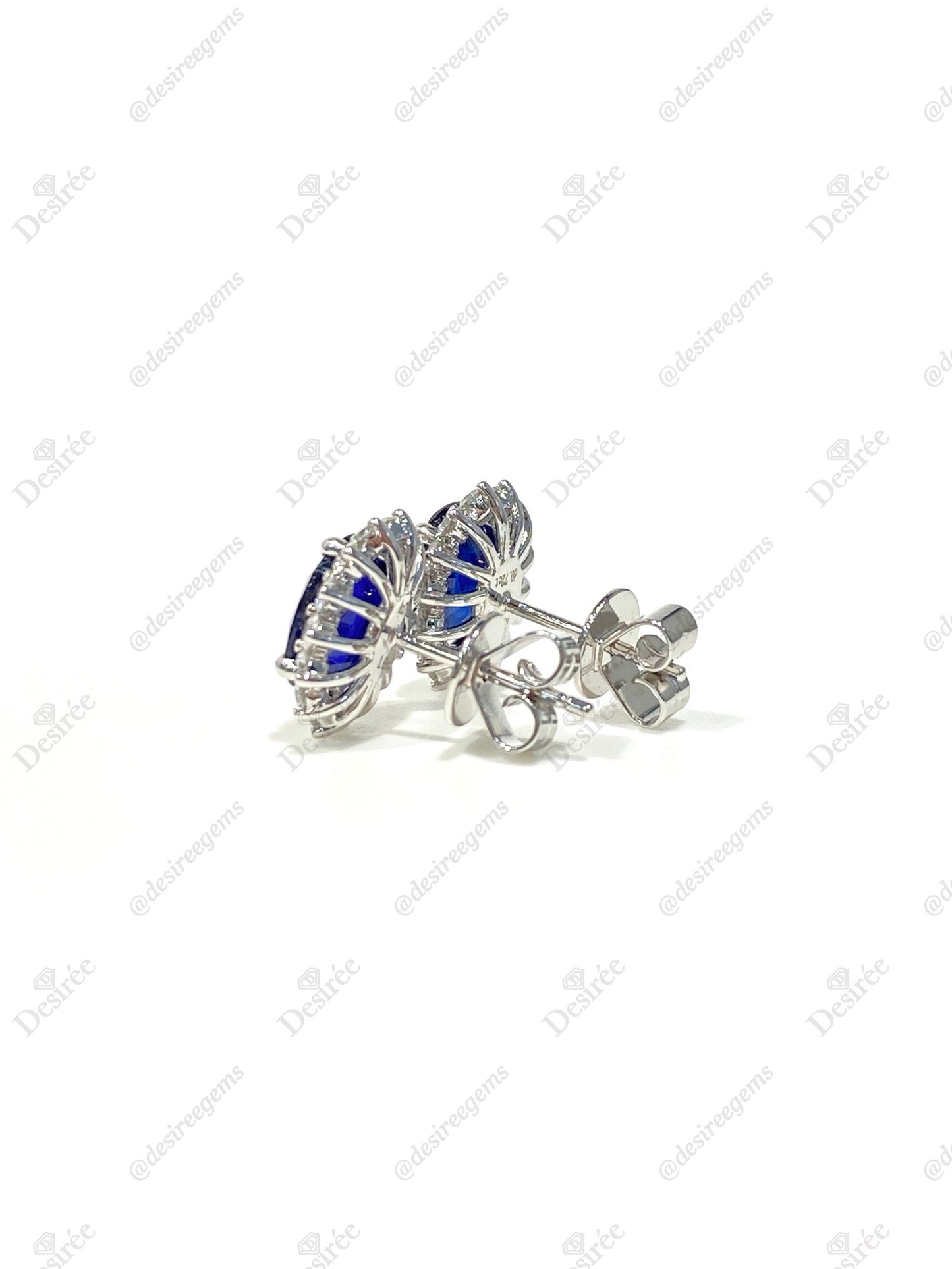 Natural Blue Sapphire 3.69ct Earrings
