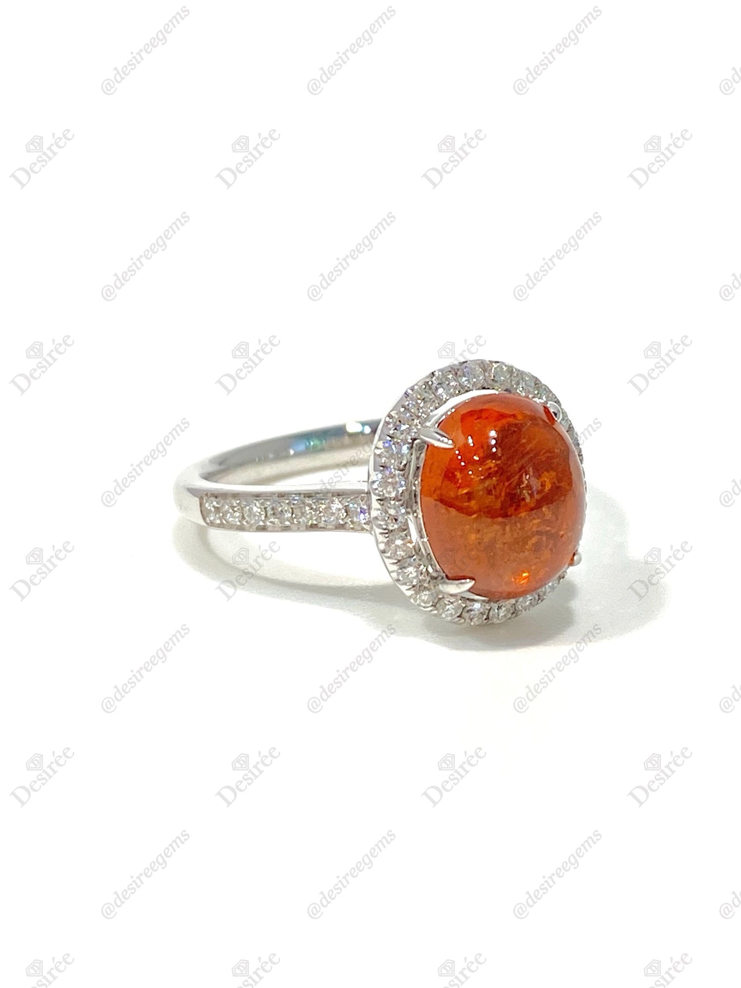 Natural Mandarin Garnet 3.24ct Ring