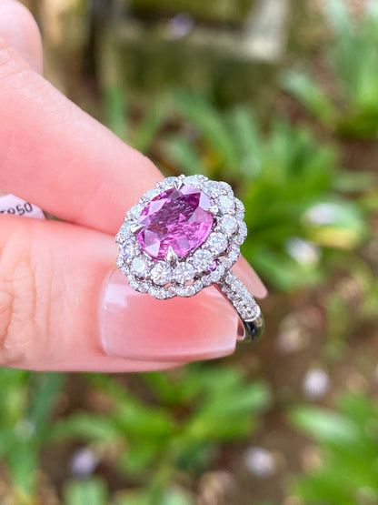Natural Purplish Pink Sapphire 2.06ct Ring