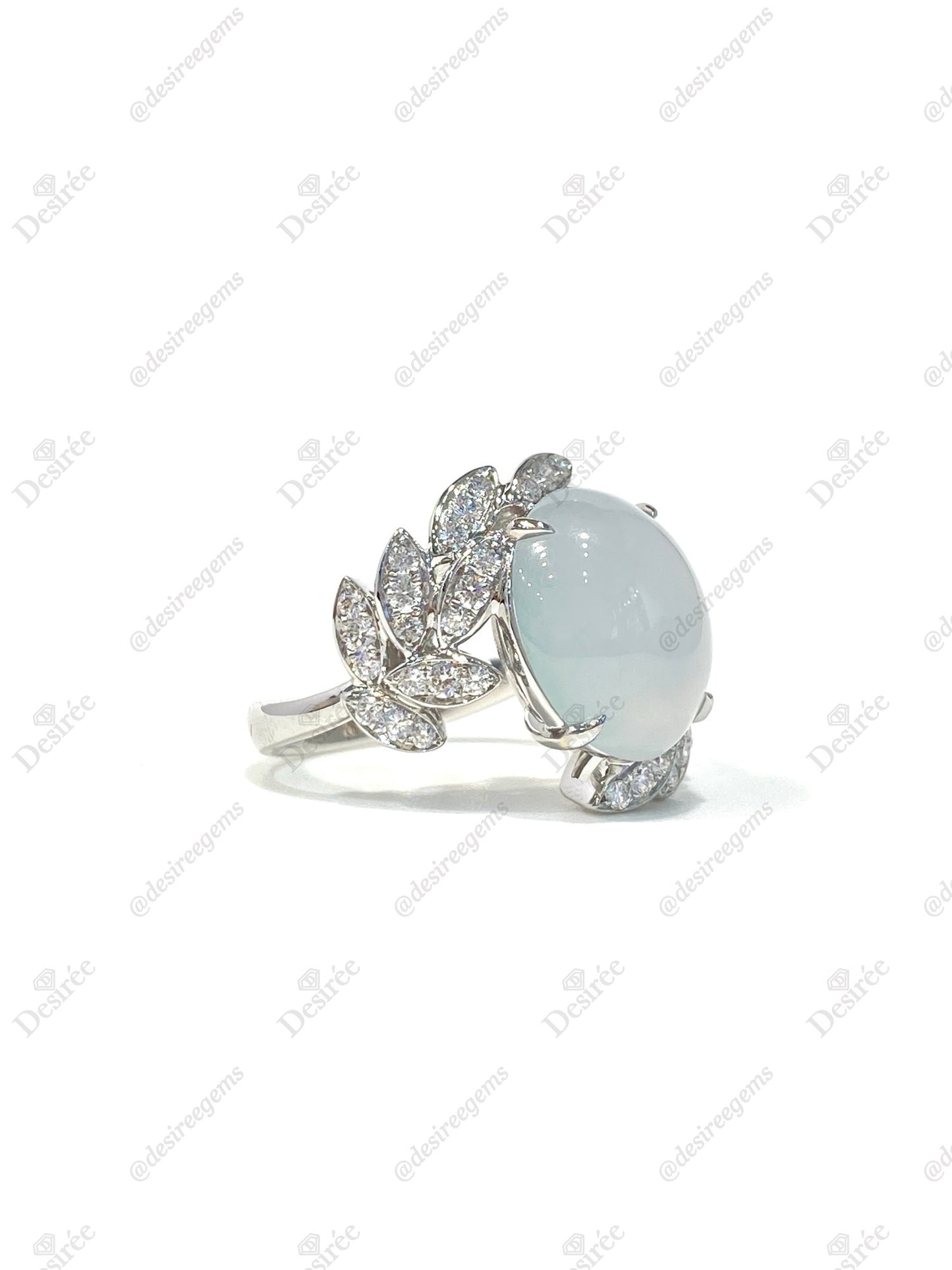 Natural Type A Icy Jadeite Ring