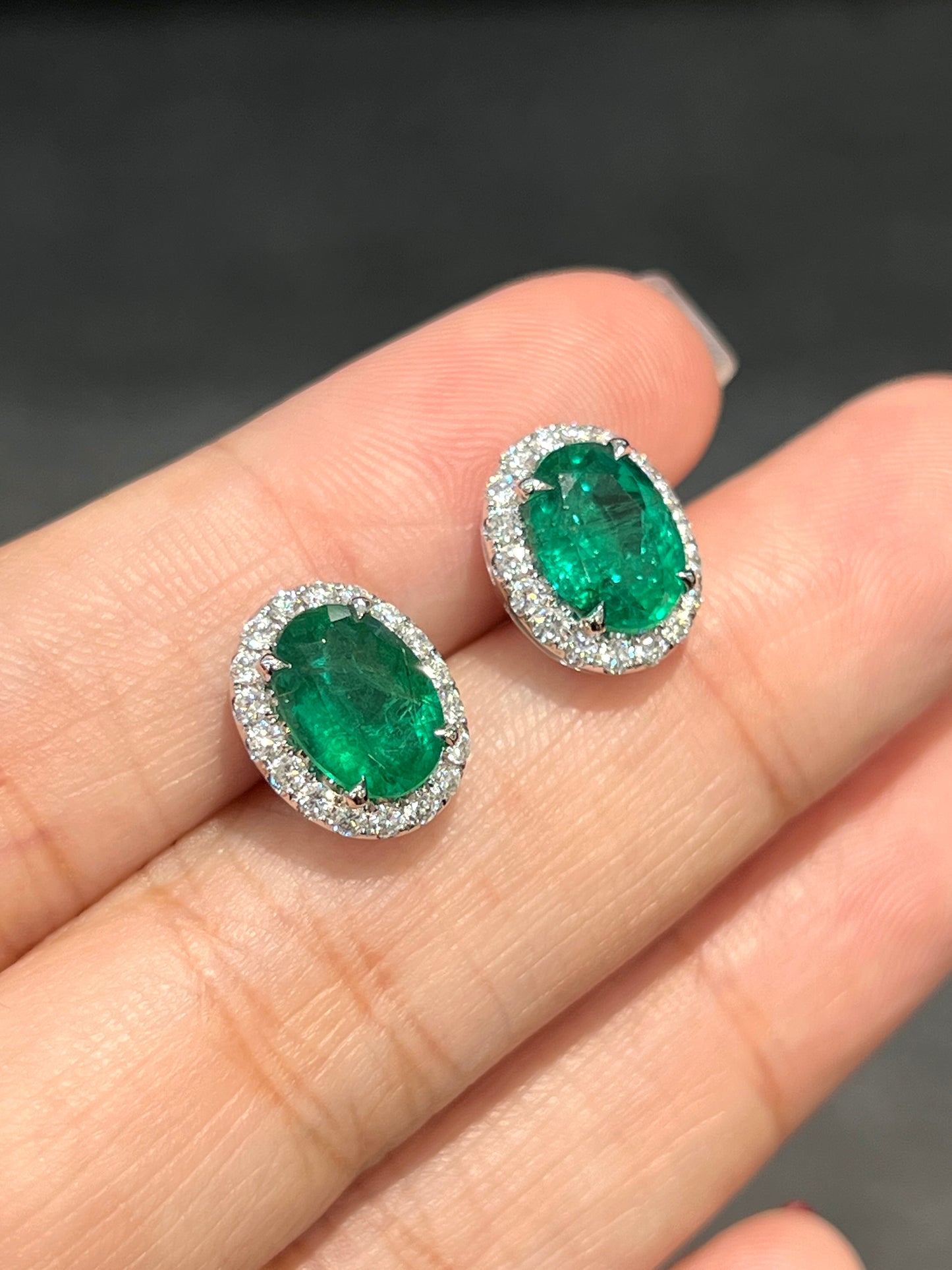 Natural Emerald 3.45ct Earrings