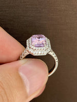 Natural Unheated Pink Sapphire 2.22ct Ring Set With 0.47ct Natural Diamonds in 18K white gold