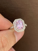 Natural Unheated Pink Sapphire 2.22ct Ring Set With 0.47ct Natural Diamonds in 18K white gold