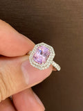 Natural Unheated Pink Sapphire 2.22ct Ring Set With 0.47ct Natural Diamonds in 18K white gold
