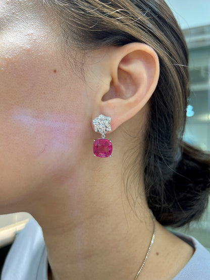 Natural Pink Tourmaline 15.73ct Earrings