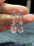 Natural Morganite 20.05ct Earrings Set With Natural Diamonds In 18K White Gold Gemstone Fine Jewellery Singapore