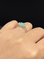 Natural Paraiba Tourmaline 1.52ct Ring Set With Natural Diamonds In 18K White Gold Singapore Gemstone Fine Jewellery Singapore