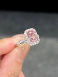 Natural Morganite 2.67ct Ring Set With Natural Diamonds In 18K White Gold Gemstone Singapore Fine Jewellery