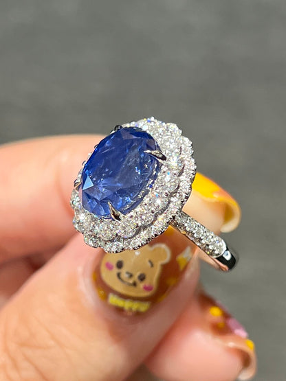 Natural Unheated Blue Sapphire Ring 7.26ct