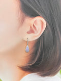 Natural Type A Purple Jadeite Earrings Set With Natural Diamonds In 18K White Gold Singapore Fine Jewellery