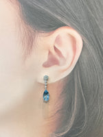 Natural Aquamarine Earrings 3.89ct Set With Natural Diamonds In 18K White Gold Gemstone Singapore Fine Jewellery