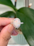 Natural Australian Opal 2.44ct Ring Set With Natural Diamonds In 18K White Gold Gemstone Singapore Fine Jewellery