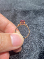 Natural Rhodolite Garnet 3.08ct Ring set with Natural Diamonds in 18K Rose Gold Gemstone Jewelry