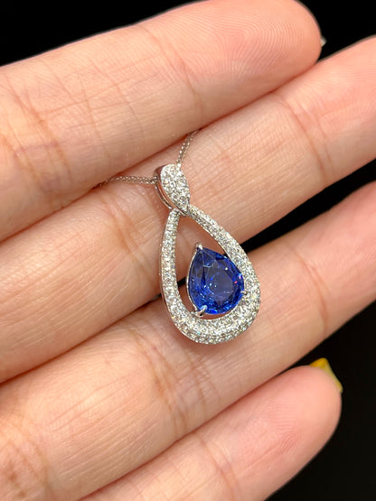 Natural Blue Sapphire Necklace 1.93ct