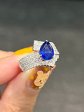 Natural Blue Sapphire 2.12ct Ring Set With Natural Diamond In 18K White Gold Gemstone Fine Jewellery Singapore