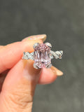 Natural Morganite 3.75ct Ring Set With Natural Diamonds In 18K White Gold Gemstone Singapore Fine Jewellery