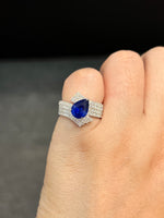 Natural Blue Sapphire 2.12ct Ring Set With Natural Diamond In 18K White Gold Gemstone Fine Jewellery Singapore