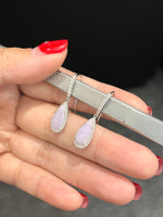 Natural Type A Purple Jadeite Earrings Set With Natural Diamonds In 18K White Gold Singapore Fine Jewellery