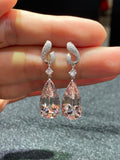 Natural Morganite 18.72ct Earrings Set With Natural Diamonds In 18K White Gold Gemstone Fine Jewellery Singapore