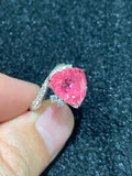 Natural Pink Tourmaline 5.52ct Set With Natural Diamonds In 18K White Gold Ring Gemstone Fine Jewelry Singapore