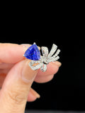 Natural Tanzanite 2.75ct Ring Set With Natural Diamonds In 18K White Gold Gemstone Fine Jewellery Singapore
