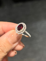 Natural Unheated Ruby 1.06ct Ring Set With Natural Diamonds In 18K White Gold Gemstone Singapore Fine Jewellery